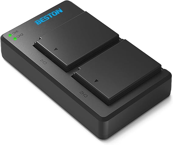 BESTON LP-E10 Battery and Charging Base for Canon EOS Rebel T7 T6 T5 T3 T100 1100D 1200D 1300D 2000D 4000D DSLR Camera (2-Pack)