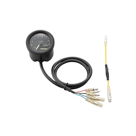 Daytona 48mm Electric 3-Color LED Tachometer 9,000 RPM Compact Motorcycle RPM Gauge with Shift Light