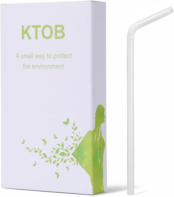 KTOB 100 Count 100% Plant-Based Compostable PLA Straws