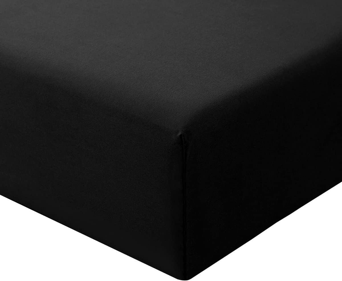 RUIKASI Small Double Fitted Sheet Deep - White Bottom Sheet for 4ft Bed with 40cm 16 Inches Extra Deep Sided Pocket, Soft Microfiber Bedsheet Ultra Deep Fit with Mattress