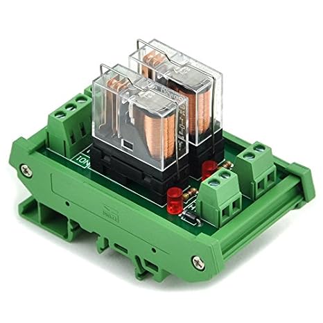 Electronics-Salon DIN Rail Mount AC/DC 12V Control 2 SPDT 16Amp Pluggable Power Relay Module, G2R-1-E