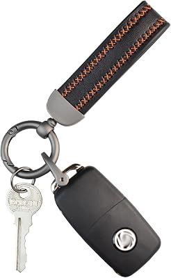 Leather Wristlet Keychain,Universal Key Fob Wrist Car Keys Key Chain Lanyard Holder for Men and Women