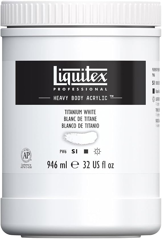 Liquitex Professional Heavy Body Acrylic Paint, 32-oz Jar, Titanium White