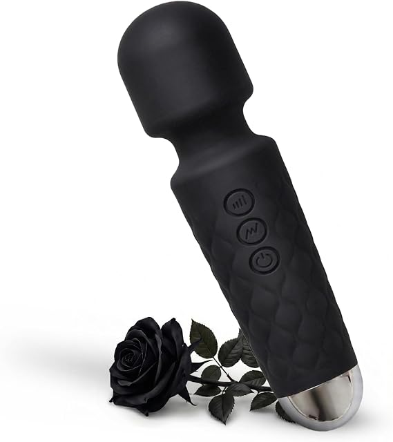 Mini Massager, Cordless Handheld Massager - Powerful - Perfect for Travel Stress Relief, Relieves Back, Legs and Lumbar Muscles (Pale Black)