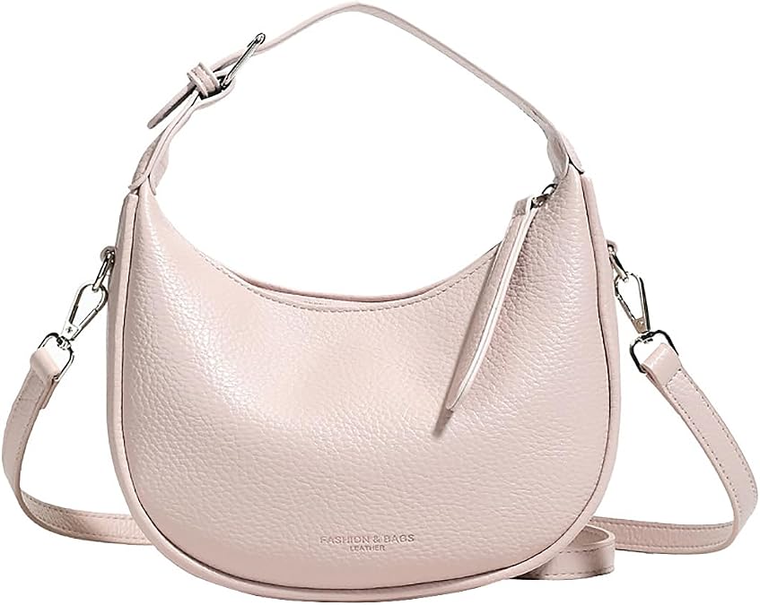 Crescent Shoulder Bag for Women PU Leather Crossbody Purse Stylish Hobo Handbag with Adjustable Strap for Travel Daily Use