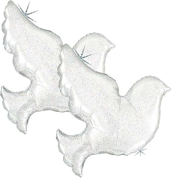 Set of 2 Dove Jumbo 34" Foil Party Balloons