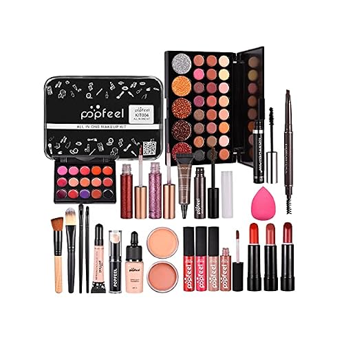 Full Makeup Kit For Women, All-in- Makeup Set, Makeup Gift Set for Girls Makeup Essential Starter Kit Includes Lip Gloss Blush Brush Eyeshadow Foundation