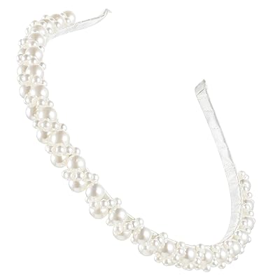 White Pearl Headbands for Women Girls, Faux Pearl Hair Accessories Bridal Hair Hoop Headpieces Ashion Bridal Headband for Wedding Bride