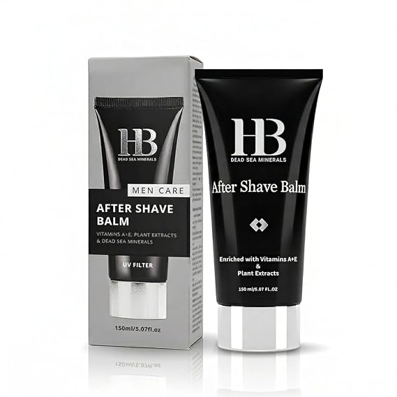 H&B After Shave Balm Face Moisturizer for Men with Dead Sea Minerals Soothing Post-Shave Hydration Balm for Sensitive and Normal Skin, Lightweight 150ml