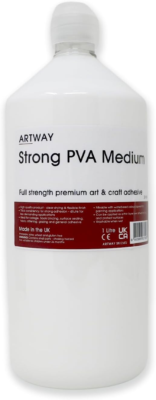 Artway Strong PVA Glue/Medium - 1 Litre, White