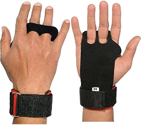 Pull-up Hand Grips with Wrist and Leather Hand Wrap Protection for Cross-Training, Gymnastics, Fitness, Exercise, Skills and Drills, WODs, Olympic Weightlifting