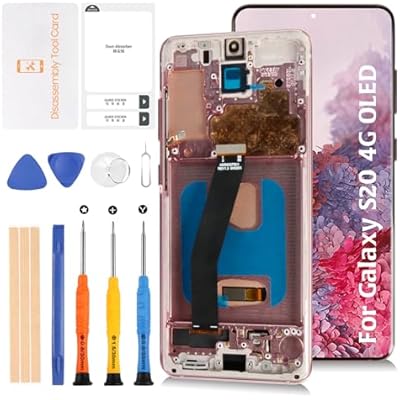 S20 4G G980 OLED LCD Display Frame for Samsung Galaxy S20 4G 6.2 LCD Screen Display Replacement Touch Digitizer Assembly KitCloud Pink
