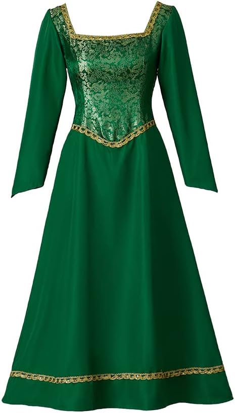Saniplaycos Princess Cosplay Dress Green Outfits Fancy Halloween Costumes for Women
