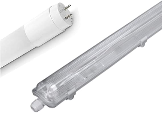 Set of 1 x LED Wet Room Light Bath Light Basement Workshop IP65 1x T8 LED 150 cm 22 W 4000 K G13 Office Lamp [Energy Class F]