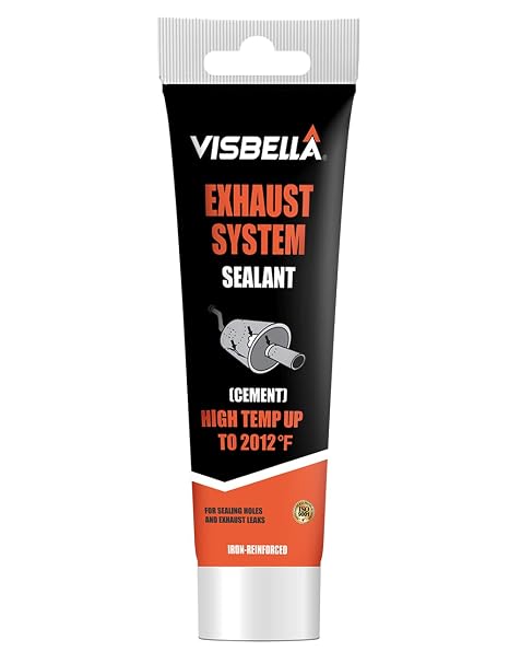 Visbella Auto Vehicle Exhaust System Sealant, Non-Slumping Professional Repair Crack Adhesive Super Glue Sealer for Car Mufflers, Tailpipes, Catalytic Converters (Tube, Gram, 150)