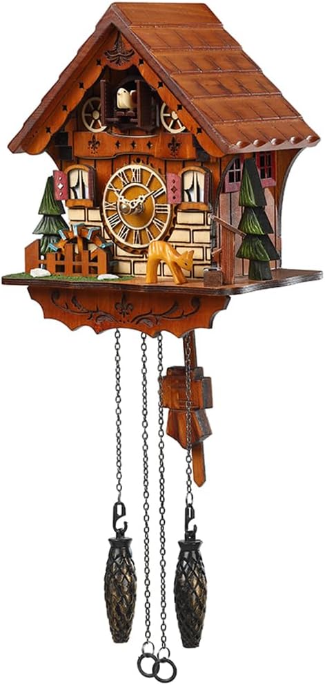 Kintrot Cuckoo Clock Handcrafted Wooden Antique Wall Clock for Home Decor
