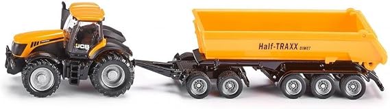 Siku 1858, JCB Tractor with Dolly and Tipping Trailer, 1:87, Metal/Plastic, Yellow, Removable Tipper Body