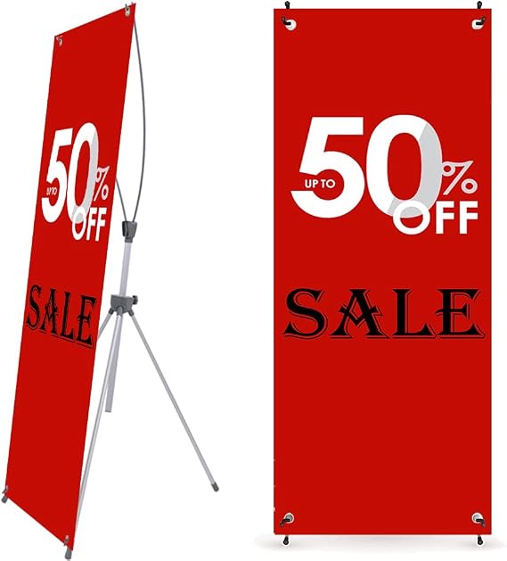 JUST 4 SIGNS Premium X Banner Stand 24"x63" 4 PACK with Carrying Bag (Stand ONLY)