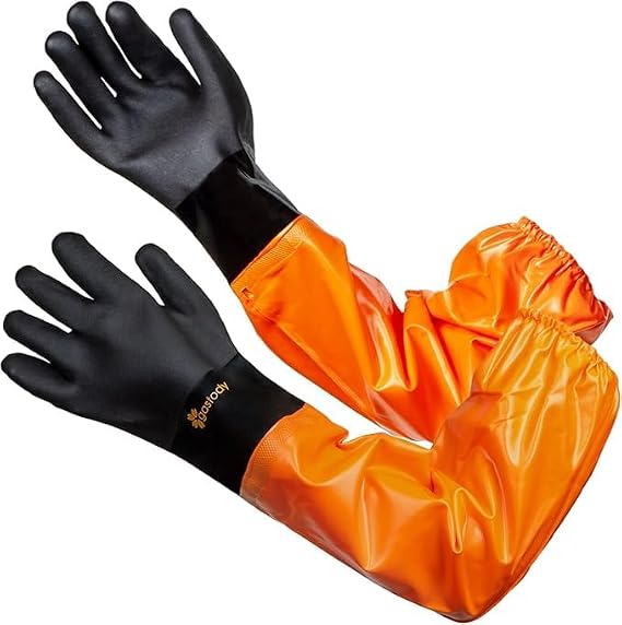 Extra-Long PVC Chemical Gloves Size Flex Bundle - Large & XL