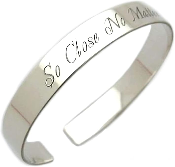 Silver Bracelet Both sides Engravable Cuff Unisex Custom Jewelry Engraved Gift Birthday Gift Custom Engraving Cuff Bracelet Motivational Mantra Quote Engraved Silver Bangle for him or her