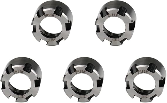ZAC 5 PCS ER11M Collet Chuck Nut M13 Thread Clamping Balancing Nuts Metal Collet Nut for CNC Milling Chuck Holder Lathe