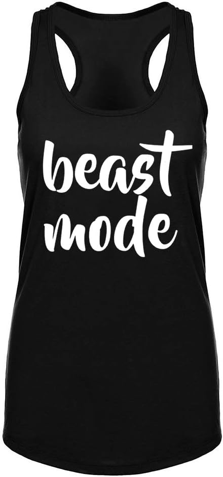 Workout Tank Tops for Women Beast Mode Printed Top Shirt Sleeveless Shirts