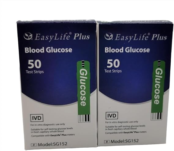 Easy Life Plus Blood Glucose Test Strips 100 Strip Pack (2 * 50 Test Strips)