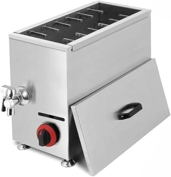Commercial Electric Fryer 21L Large Tank Electric Deep Fryer with Stainless Steel Chip Basket and Lid, Countertop Kitchen Deep Fat Fryer, Frying Machine
