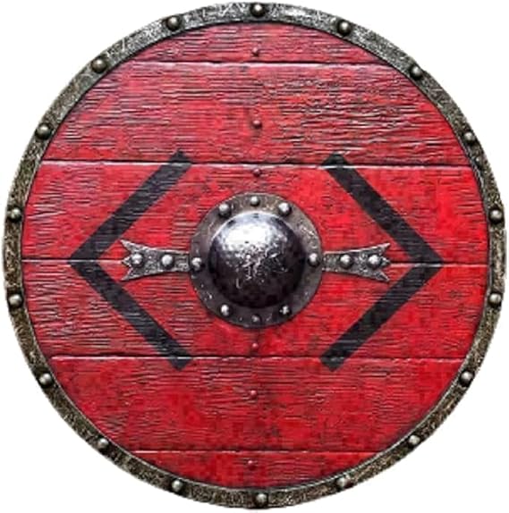30''inch Wooden Viking Shield Ready-to-Battle Handmade Shield Red
