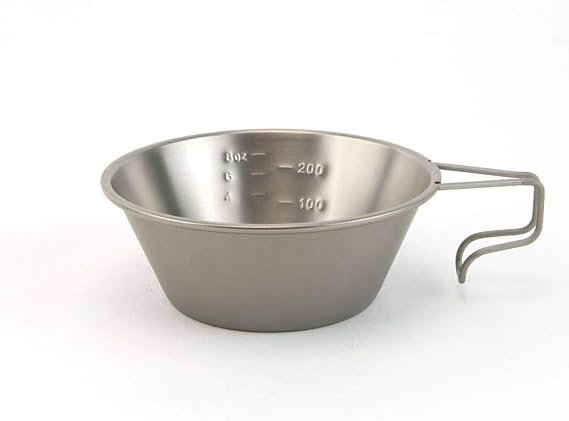 Snow Peak Titanium Sierra Cup, E-104, Japanese Titanium, Lifetime Product Guarantee, Lightweight, Compact for Camping or Backpacking