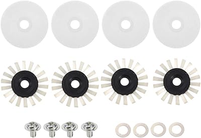 YolieraArt Silver Reed Knitting Machine Parts, 16pcs Round Brush Cover Washer Screw Replacement Set for SK280 SK840 SK580 SK830 Types, 4pcs Each Component