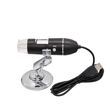 Microscope Adjustable 1600X USB Digital Microscope Electronic Microscopio Camera 8 LED lights Zoom Magnifier For Soldering Repair(1600X)