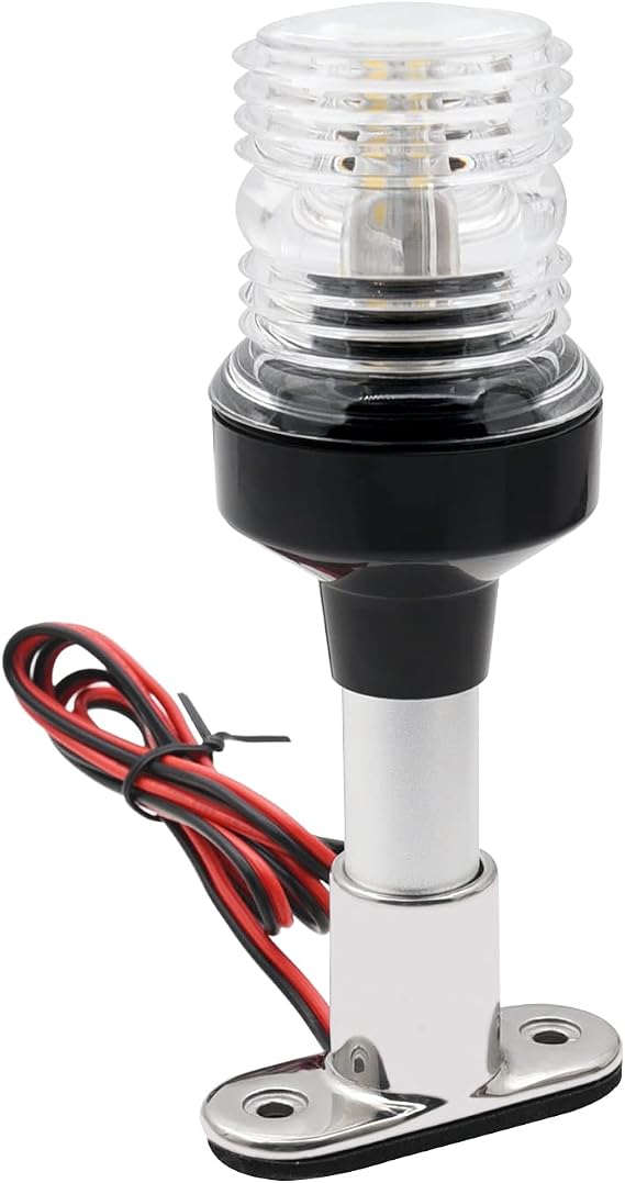 KAOLALI 6 Inch Navigation Anchor Lights Waterproof 360 Degree LED Navigation Light for Marine Boat Vessel Pontoon Yacht Skeeter fit 12 V~24V