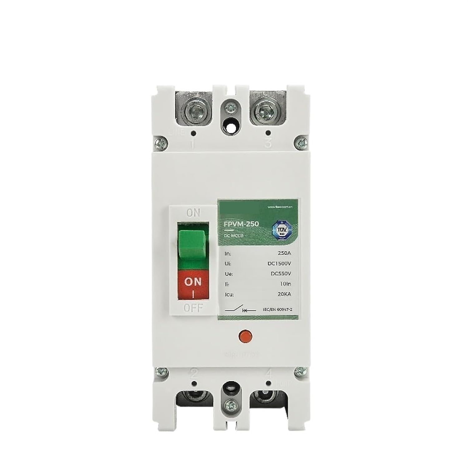 2P 550V 800V Solar Moulded Case Circuit Breaker Switch 160A 180A 200A 250A DC MCCB PV Solar Protector Color : 200A, Size : 2P 550V