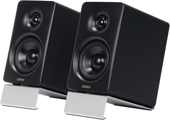 Edifier M60 Multimedia Speakers Bluetooth 5.3 66W RMS Hi-Res Audio & Hi-Res Wireless Audio LDAC 3 Inch Medium Bass & 1 Inch Tweeter USB-C & Aux Inputs Compact Desktop Speaker - Black