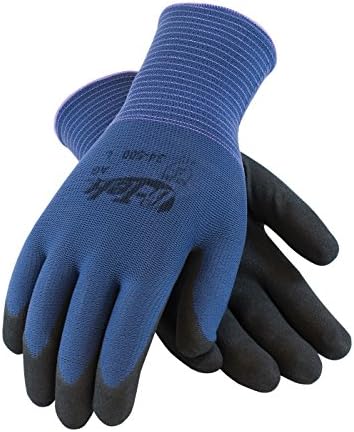 G-Tek 34-500L, Seamless Knit Nylon Glove with Nitrile Coated MicroSurface Grip on Palm & Fingers - Touchscreen