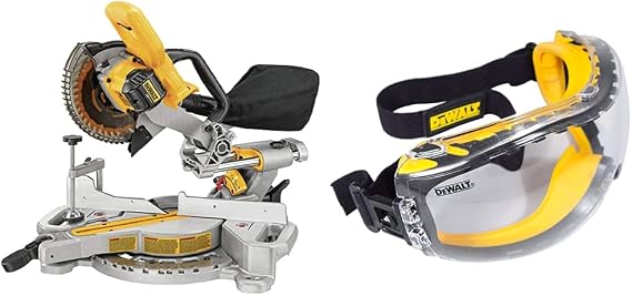 DEWALT 20V MAX 7-1/4-Inch Miter Saw, Tool Only with w/Safety Goggle (DCS361B & DPG82-11C)