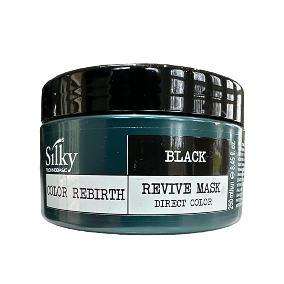 Black Revive Mask - Color Depositing Hair Mask - Semi-Permanent Hair Color Mask with Hydrating & Restoring Dry Hair - 250ml/8.45oz | Mask with Hydrating & Restoring Dry Hair - 250ml/8.45oz