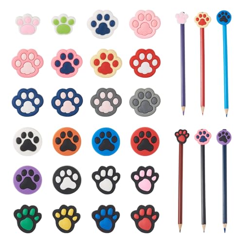 FASHEWELRY 18Pcs Cute Pencil Toppers Bee Kawaii Pen Clip Charms Honeycomb Pencil Charm Clip Honeybee Silicone Pencil Decorations for Student School Supplies