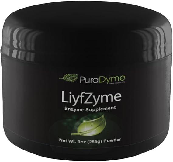 LiyfZyme 9oz Powder Premium Plant-Based Enzyme Supplement Lou Corona Formula Raw, Vegan, Non-GMO 81 Servings