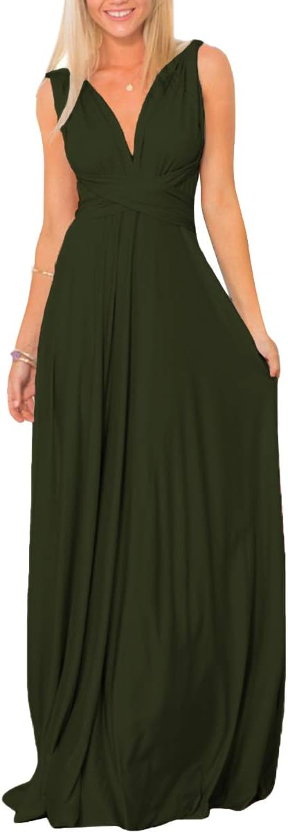 Women Transformer Hi Low Evening Long Prom Dress Halter Convertible Multi Way Spaghetti Strap Wedding Cocktail Maxi Gown