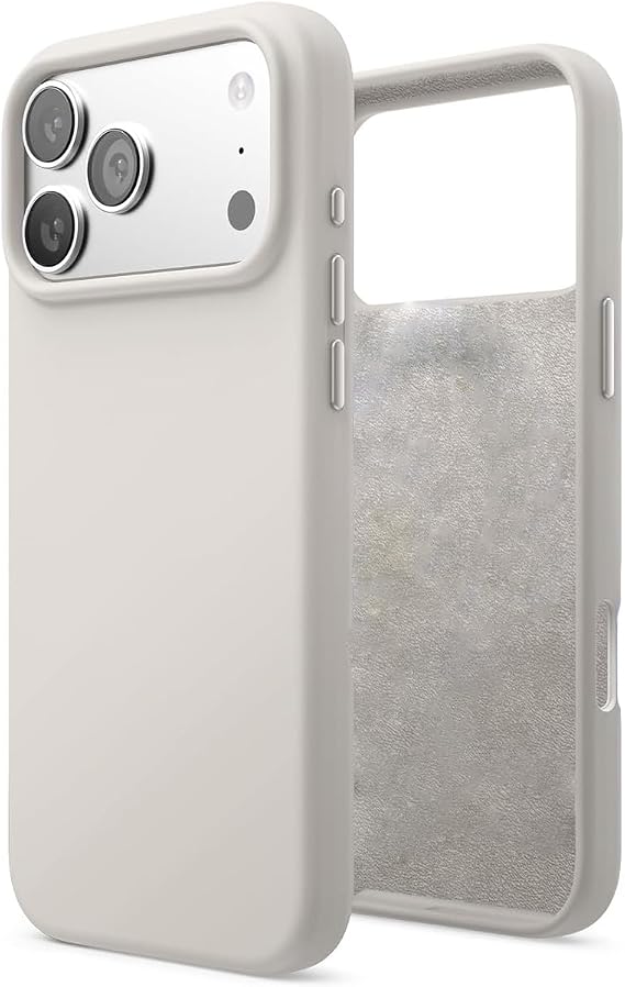 Apple iPhone 17 Pro Uyumlu İçi Kadife Lansman Silikon Kılıf Kapak Geniş Kamera Koruması Darbe Emici Şık ve Dayanıklı Telefon Aksesuarı (Bej)
