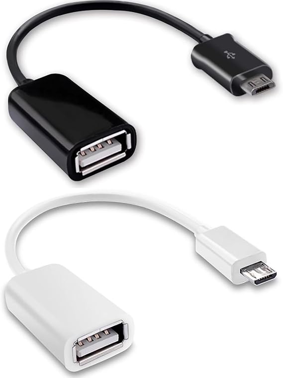 OTG MicroUSB 2.0 (2Pack) Compatible with Coolpad illumina Full Hi-Speed On-The-Go Access to Your Acessories; Keyboard, Mice, Backup, SD Cards, More! (Black + White)