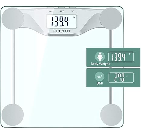 NUTRI FIT Digital Body Weight Bathroom Scale BMI, Accurate Weight Measurements Scale,Large Backlight Display and Step-On Technology,400 Pounds