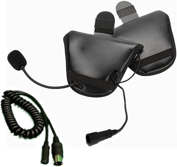 The Helmet Shop 7-PIN Half Helmet Headset Compatible with Harley Davison Audio Systems - Lower Cord Included