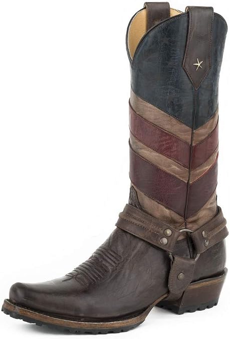 ROPER Men's Old Glory Harness Biker Western Boot