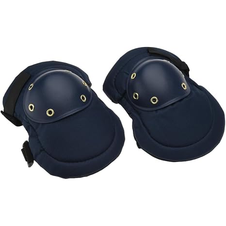 Knee Pads: Elastic Hook & Loop Straps, Hard Protective Cap