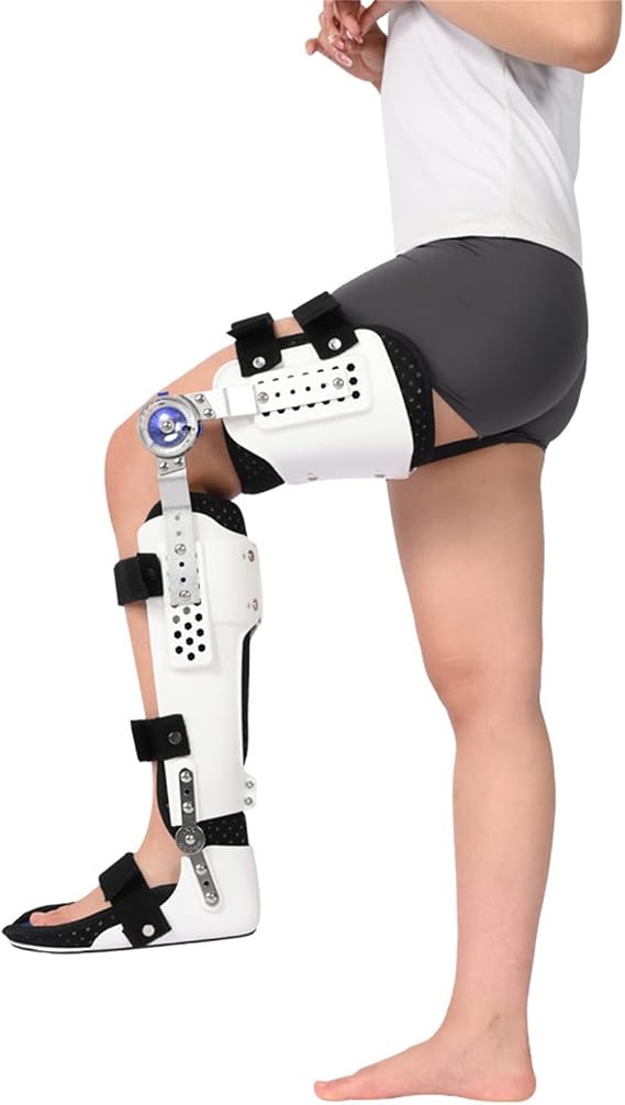 Folding Knee Foot Support Brace, Adjustable Orthotic Immobiliser Protection After Knee Support, Knee Brace Splint with Full Leg Stabiliser, Fits Both The Left and Right Leg 502