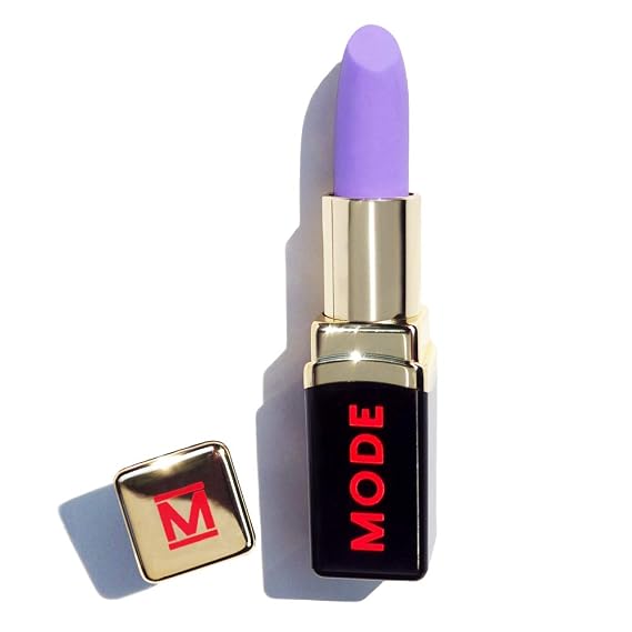 MODE Ultra Violet Lavender Lipstick, Virgin Matte Areni Noir BOOM BOOM, Long Lasting Pigment Rich Lip Color, Nourishing Natural Skincare Fruit Oils, Organic Shea Butter, Made in NY USA