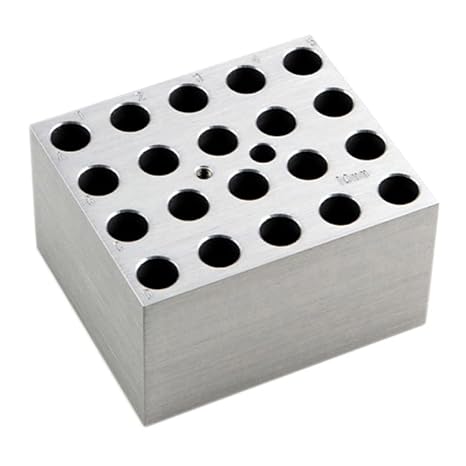 D1110 Aluminum Dry Bath Block for AccuBlock Digital Dry Bath, Holds 20 x 10mm Tube